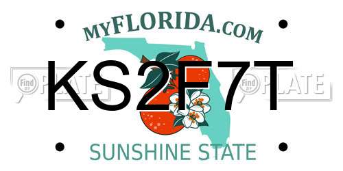 KS2F7T Florida License Plate
