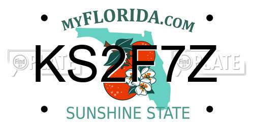 KS2F7Z Florida License Plate