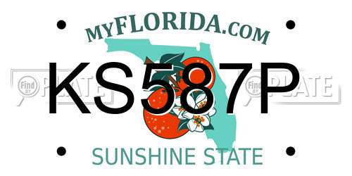 KS587P Florida License Plate