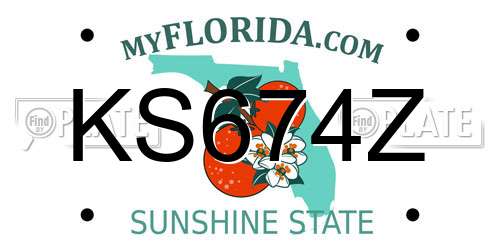 KS674Z Florida License Plate