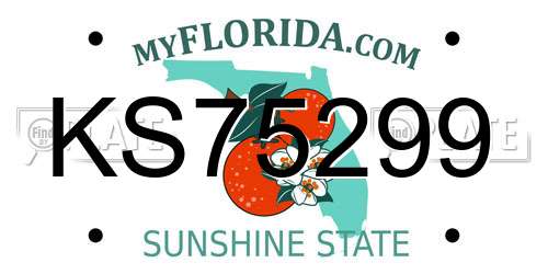 KS75299 Florida License Plate