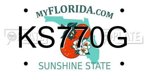 KS770G Florida License Plate