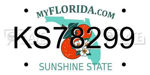 KS78299 Florida License Plate