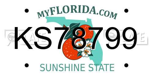 KS78799 Florida License Plate