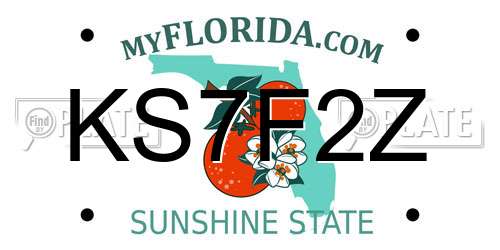 KS7F2Z Florida License Plate