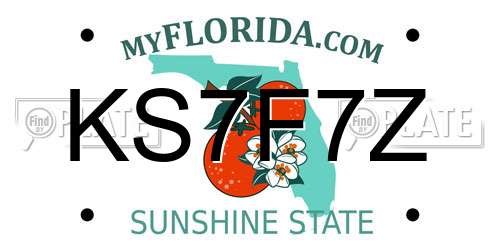 KS7F7Z Florida License Plate