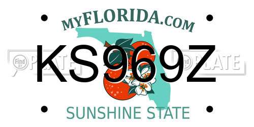 KS969Z Florida License Plate