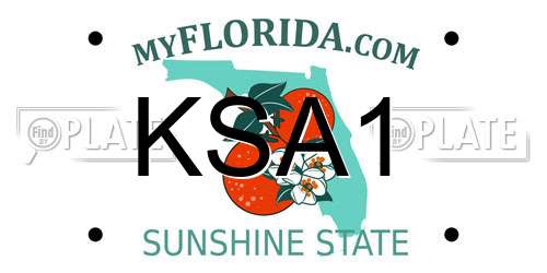 KSA1 Florida License Plate
