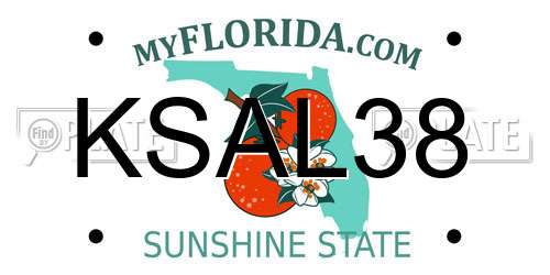 KSAL38 Florida License Plate