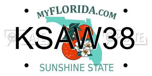 KSAW38 Florida License Plate