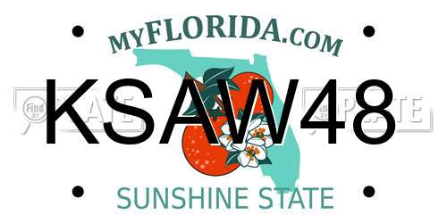 KSAW48 Florida License Plate
