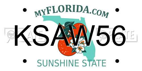 KSAW56 Florida License Plate