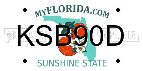 KSB90D Florida License Plate