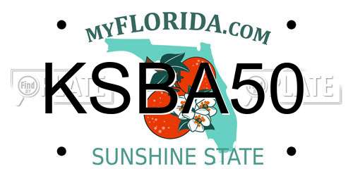 KSBA50 Florida License Plate