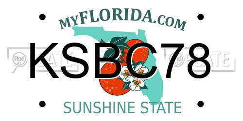 KSBC78 Florida License Plate