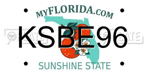 KSBE96 Florida License Plate
