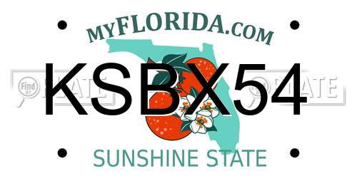 KSBX54 Florida License Plate