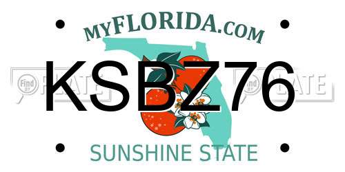KSBZ76 Florida License Plate
