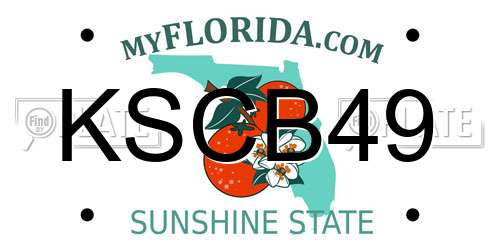KSCB49 Florida License Plate