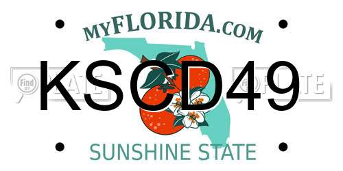 KSCD49 Florida License Plate