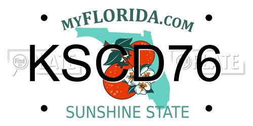 KSCD76 Florida License Plate