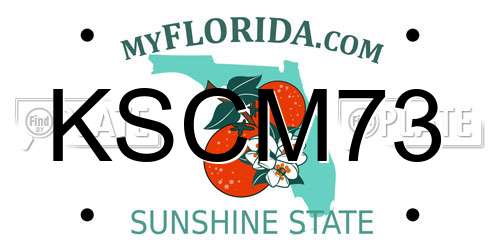 KSCM73 Florida License Plate