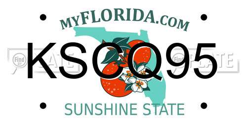 KSCQ95 Florida License Plate