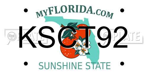 KSCT92 Florida License Plate