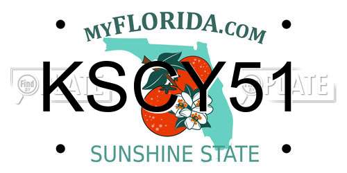 KSCY51 Florida License Plate