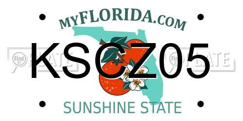 KSCZ05 Florida License Plate
