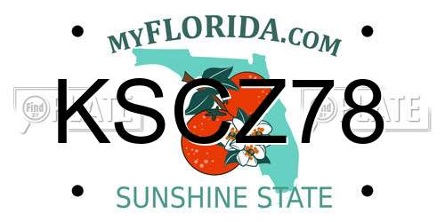 KSCZ78 Florida License Plate