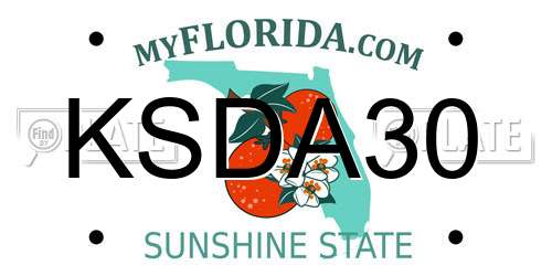 KSDA30 Florida License Plate
