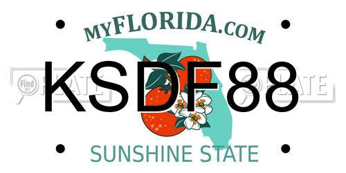 KSDF88 Florida License Plate