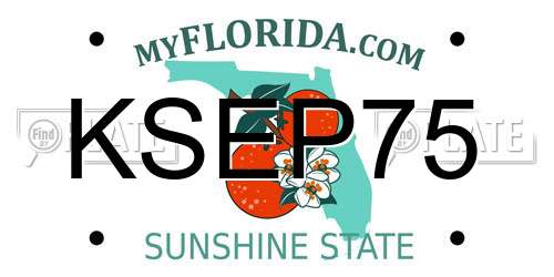 KSEP75 Florida License Plate