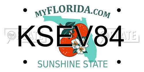 KSEV84 Florida License Plate