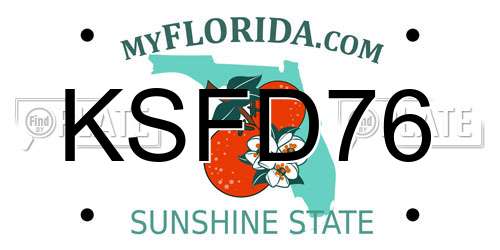 KSFD76 Florida License Plate