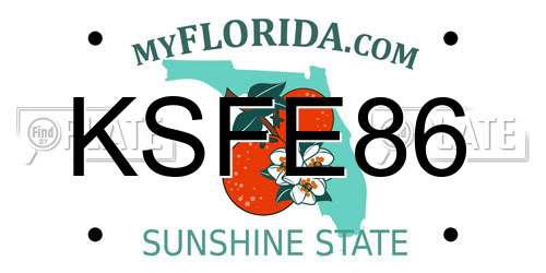 KSFE86 Florida License Plate