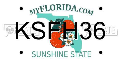 KSFH36 Florida License Plate