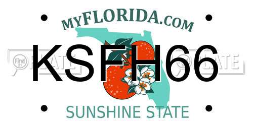 KSFH66 Florida License Plate