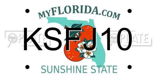 KSFJ10 Florida License Plate