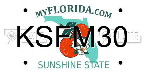 KSFM30 Florida License Plate