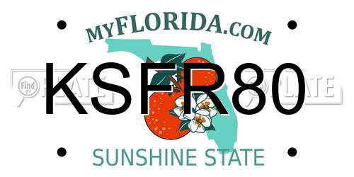 KSFR80 Florida License Plate