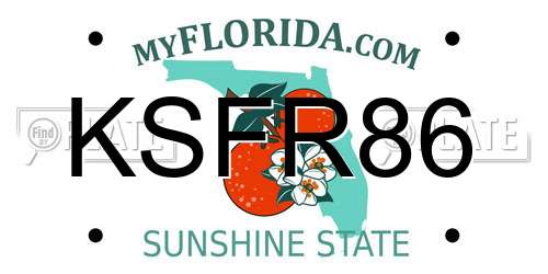 KSFR86 Florida License Plate