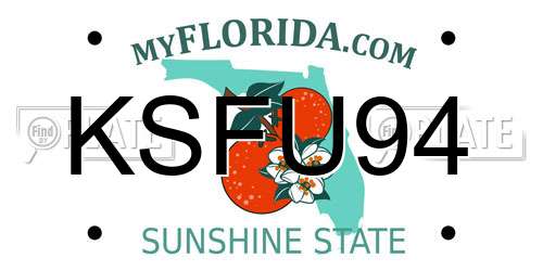 KSFU94 Florida License Plate