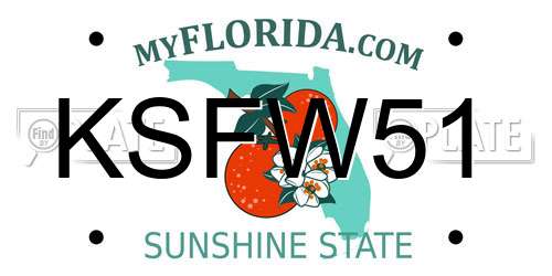 KSFW51 Florida License Plate