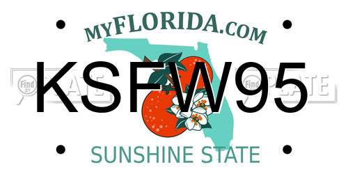 KSFW95 Florida License Plate