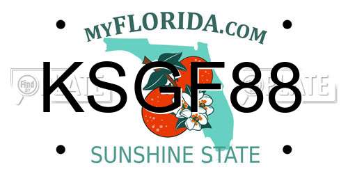 KSGF88 Florida License Plate