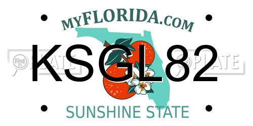 KSGL82 Florida License Plate