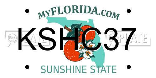 KSHC37 Florida License Plate