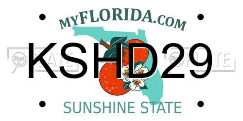KSHD29 Florida License Plate